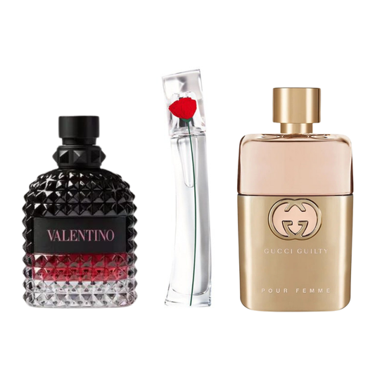 SADA 3 PARFÉMŮ 3 GUCCI GUILT, VALENTINO INTENSE, FLOWER KENZO 100ML